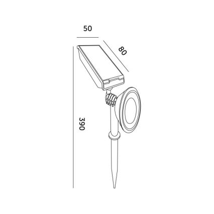 Ηλιακή LED λάμπα LANCE LED/1xAA 4000K IP44 300 mAh
