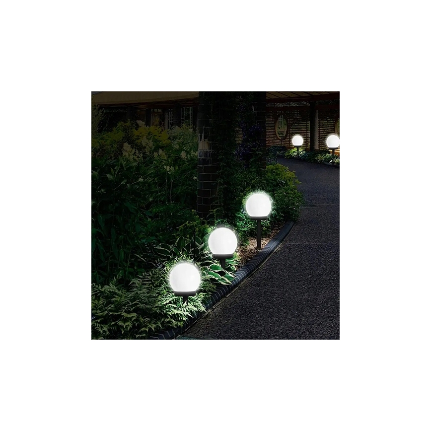 Ηλιακή LED λάμπα LED/1,2V 6500K 200 mAh Ø 15 cm IP44 λευκό/μαύρο