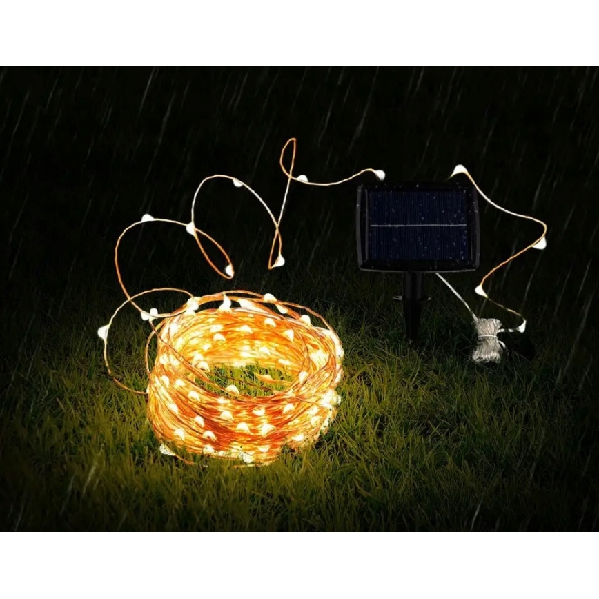 Ηλιακή διακοσμητική γιρλάντα LED 100xLED/1,2V 800 mAh 7 m IP44 μαύρη