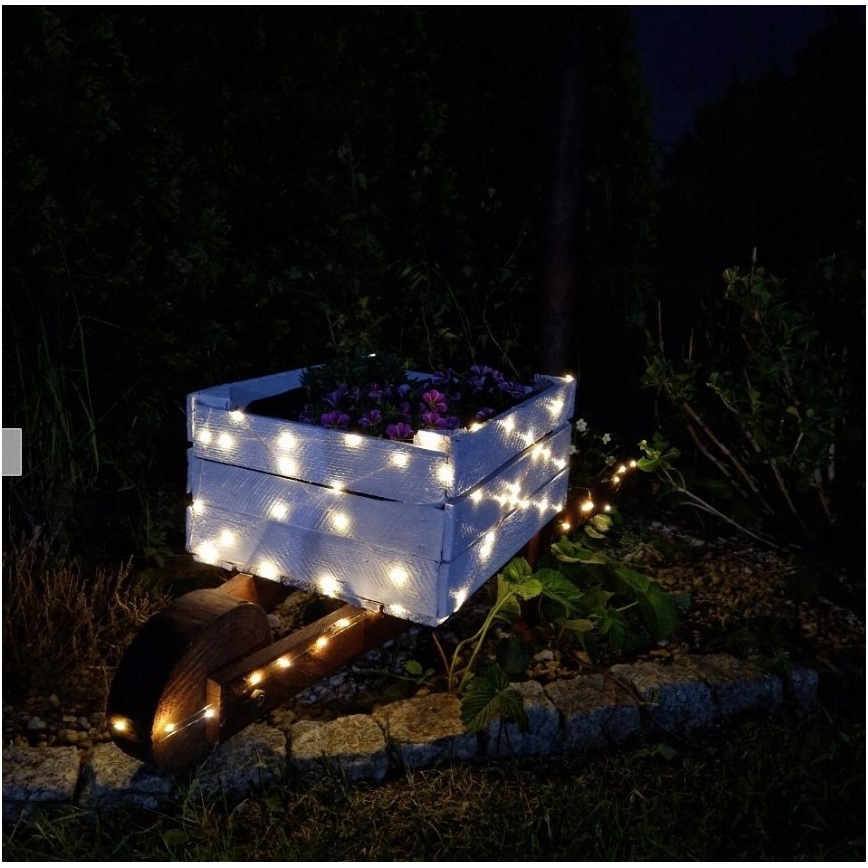 Ηλιακή διακοσμητική γιρλάντα LED 100xLED/1,2V 800 mAh 7 m IP44 μαύρη
