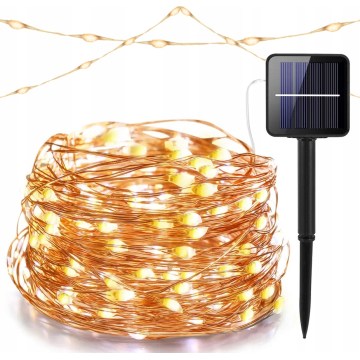 Ηλιακή διακοσμητική γιρλάντα LED 200xLED/1,2V 800 mAh 12 m IP44 μαύρη