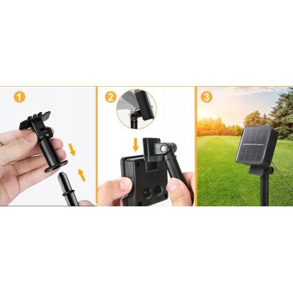 Ηλιακή διακοσμητική γιρλάντα LED 30xLED/8 λειτουργίες 500 mAh 10,6 m IP67 θερμό λευκό