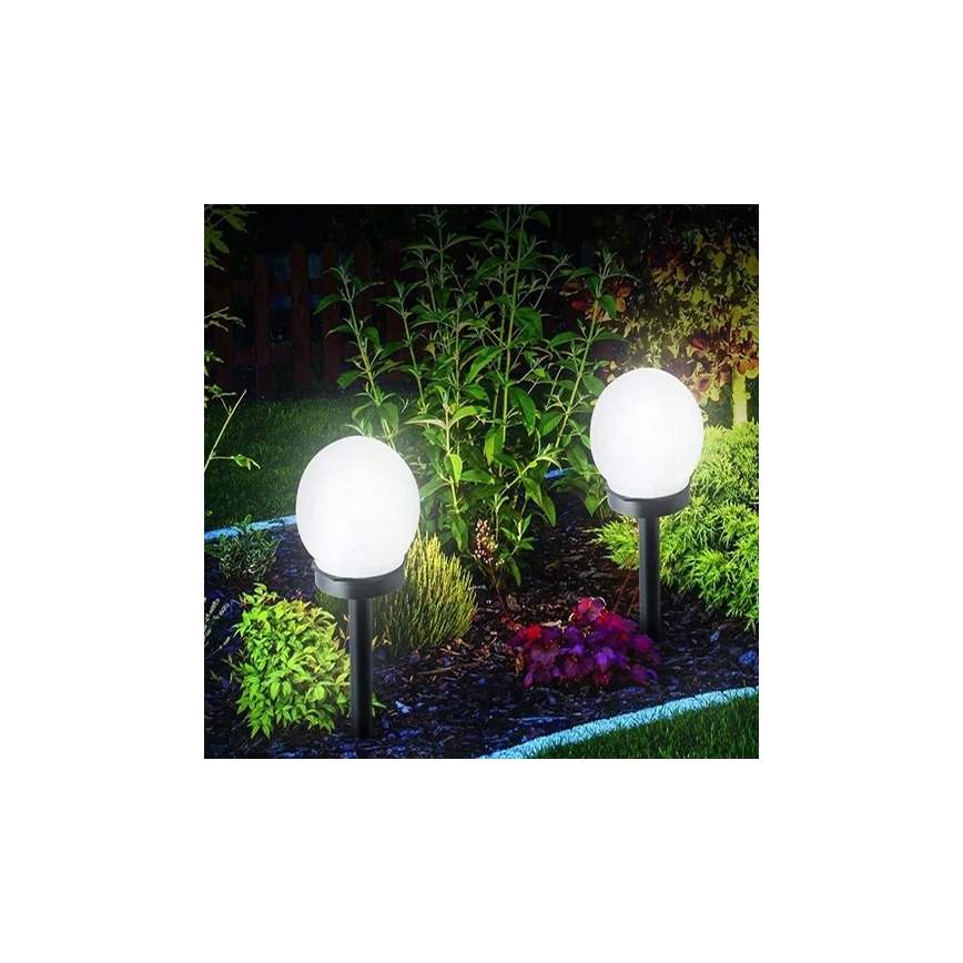 Ηλιακό φωτιστικό LED, 1,2 V, 6500 K, 200 mAh, διάμ. 20 cm, IP44, λευκό/μαύρο