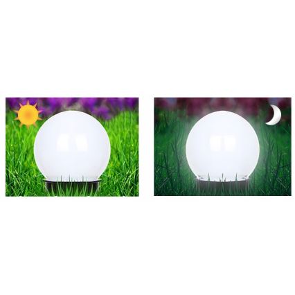 Ηλιακό φωτιστικό LED, 1,2 V, 6500 K, 200 mAh, διάμ. 20 cm, IP44, λευκό/μαύρο