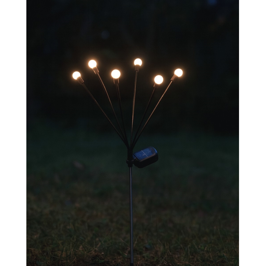 Ηλιακό φωτιστικό LED, 6 x LED, 1,2 V, 300 mAh, IP44, μαύρο