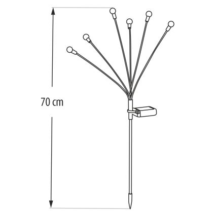 Ηλιακό φωτιστικό LED, 6 x LED, 1,2 V, 300 mAh, IP44, μαύρο