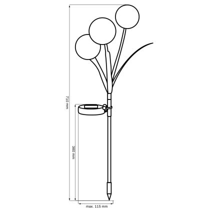 Ηλιακό φωτιστικό LED RGB ALLIUM LED/1,2V 6500 600 mAh IP44 μαύρο