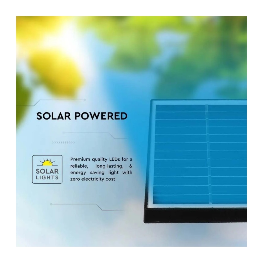 Ηλιακό φωτιστικό LED SPIKE LED/2W/5,5V IP65 3000K 1200 mAh