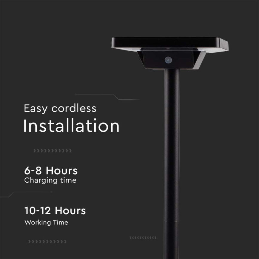 Ηλιακό φωτιστικό LED εξωτερικού χώρου 2σε1 LED/2W/3,7V IP65 3000/4000/6500K 2600 mAh