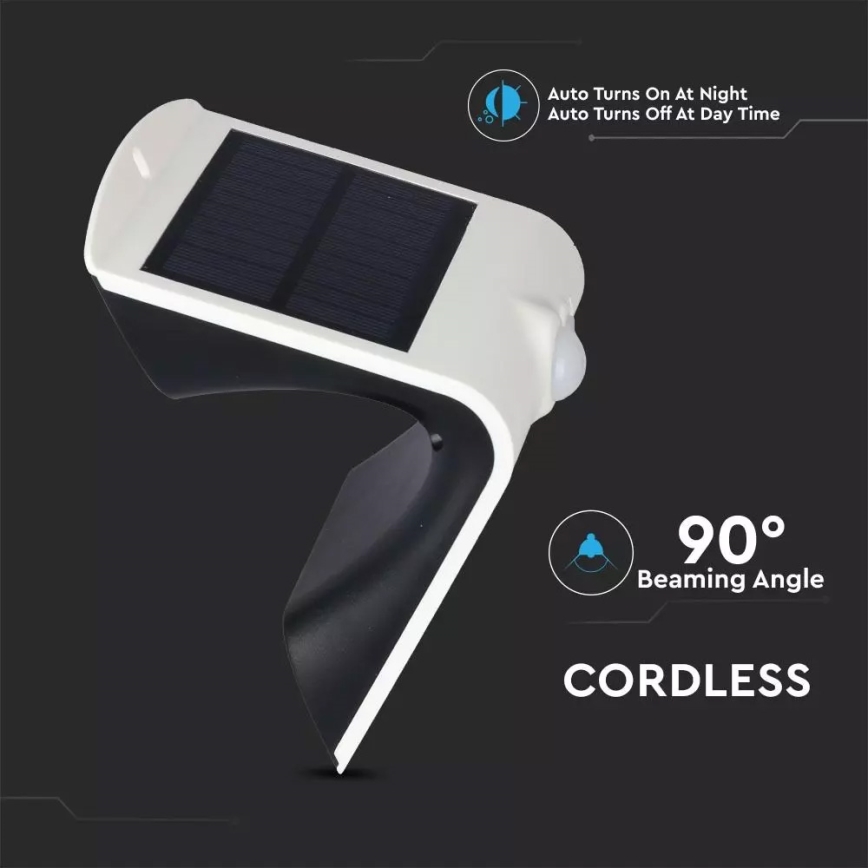 Ηλιακό φωτιστικό τοίχου LED με αισθητήρα LED/1.5W/3,7V IP65 1200 mAh