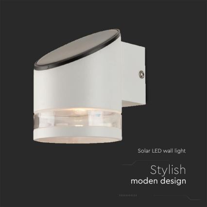 Ηλιακό φωτιστικό τοίχου LED με αισθητήρα LED/1W/3,7V IP54 3000K 1200 mAh λευκό