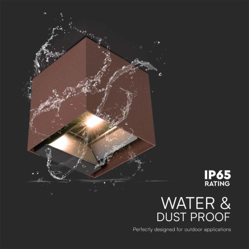 Ηλιακό φωτιστικό τοίχου LED με αισθητήρα LED/9W/3,7V IP65 4000K καφέ