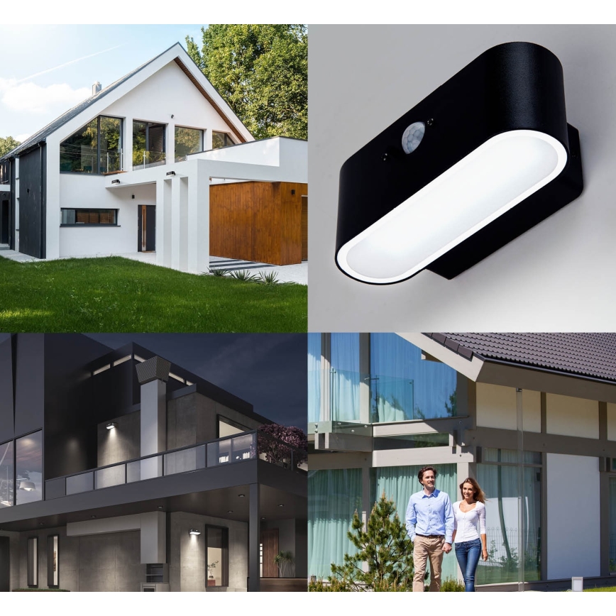 Ηλιακό φωτιστικό τοίχου LED με αισθητήρα SOLARIS2 LED/2,5W/3,7V  4000K IP44