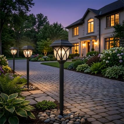 Ηλιακό LED φωτιστικό LAWN LED/1,2V 100 mAh 3000K 44 cm IP44 μαύρο