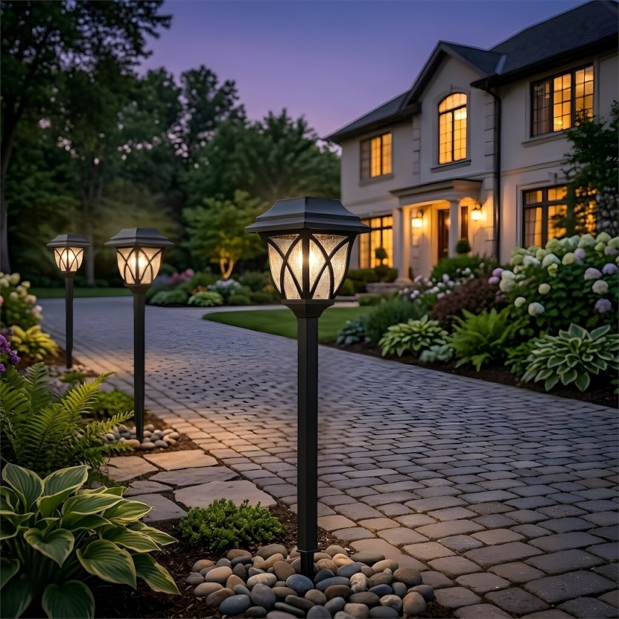 Ηλιακό LED φωτιστικό LAWN LED/1,2V 100 mAh 3000K 44 cm IP44 μαύρο