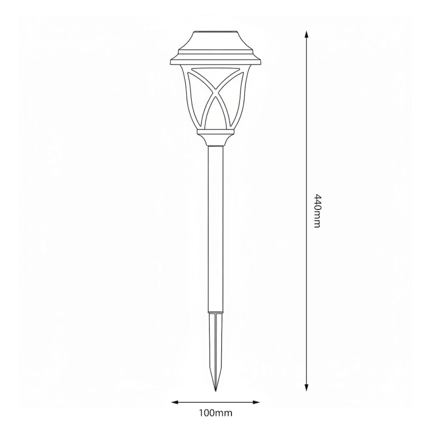 Ηλιακό LED φωτιστικό LAWN LED/1,2V 100 mAh 3000K 44 cm IP44 μαύρο