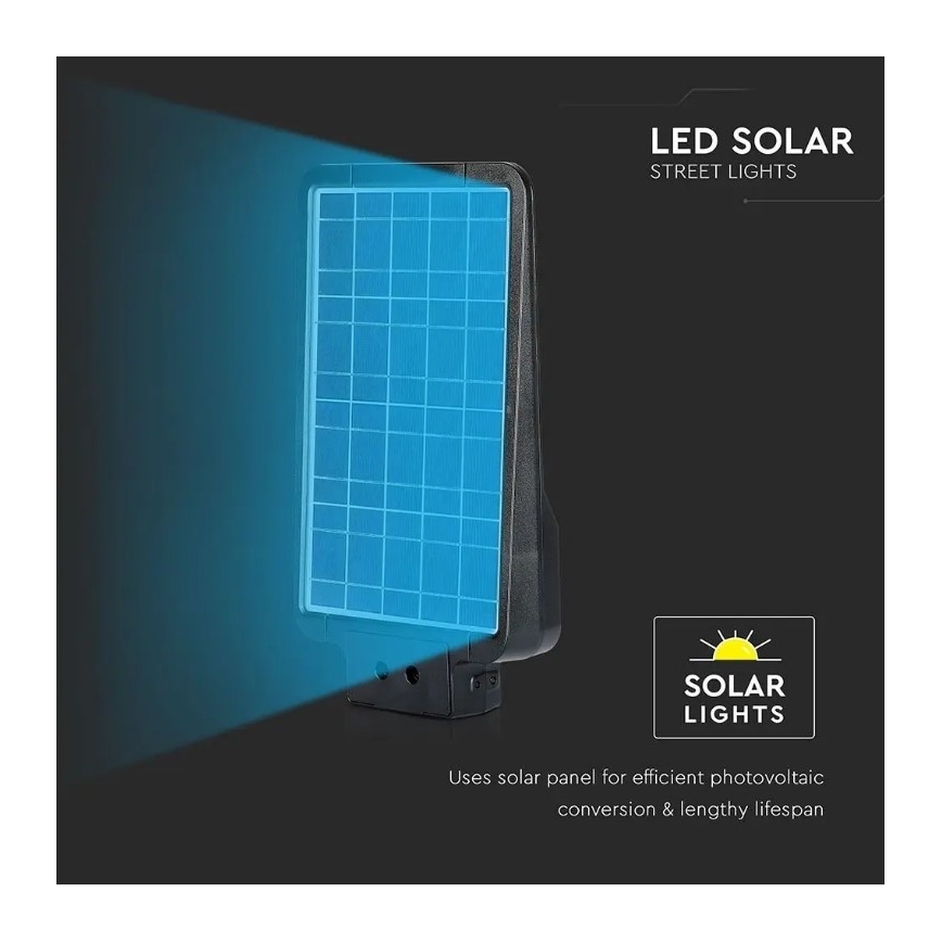 Ηλιακό LED φωτιστικό δρόμου με αισθητήρα LED/15W/7,4V 4000K IP65 10800 mAh