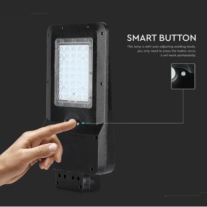 Ηλιακό LED φωτιστικό δρόμου με αισθητήρα LED/15W/7,4V 4000K IP65 10800 mAh