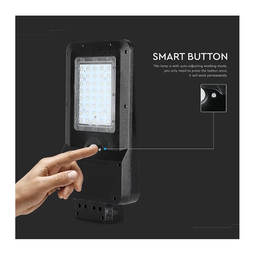 Ηλιακό LED φωτιστικό δρόμου με αισθητήρα LED/15W/7,4V 4000K IP65 10800 mAh