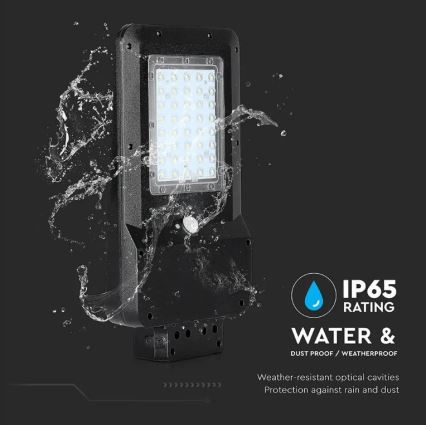 Ηλιακό LED φωτιστικό δρόμου με αισθητήρα LED/15W/7,4V 4000K IP65 10800 mAh