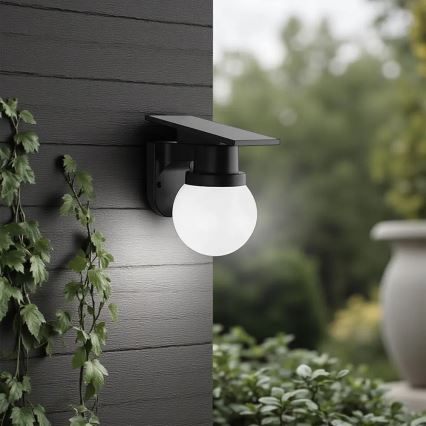 Ηλιακό επιτοίχιο φωτιστικό LED/3,7V 3000/4000/6400K IP54 1800 mAh μαύρο + τηλεχειριστήριο