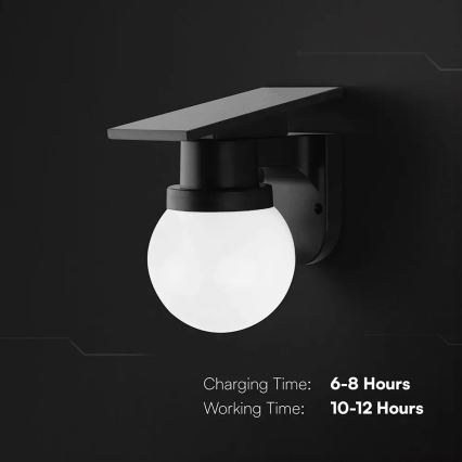 Ηλιακό επιτοίχιο φωτιστικό LED/3,7V 3000/4000/6400K IP54 1800 mAh μαύρο + τηλεχειριστήριο