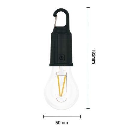 Ηλιακό επαναφορτιζόμενο φορητό LED φανάρι LUMINA LUMO LED/USB 300 mAh μαύρο