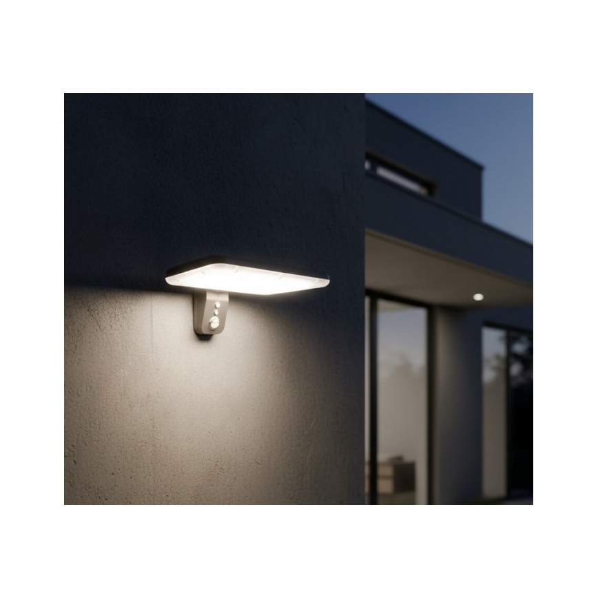 Ηλιακό επιτοίχιο φωτιστικό LED με αισθητήρα PHOENIX LED/15W/3,2V 3000/4000K IP65 6000 mAh