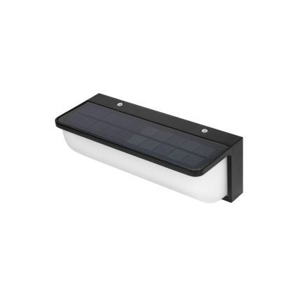 LED ηλιακό επιτοίχιο φωτιστικό με αισθητήρα κίνησης και λυκόφωτος LED/3W/3,7V IP54 1500 mAh μαύρο