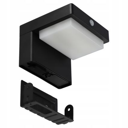 Ηλιακό επιτοίχιο φωτιστικό LED με αισθητήρα LED/5W/3,7V 2000 mAh IP44 μαύρο