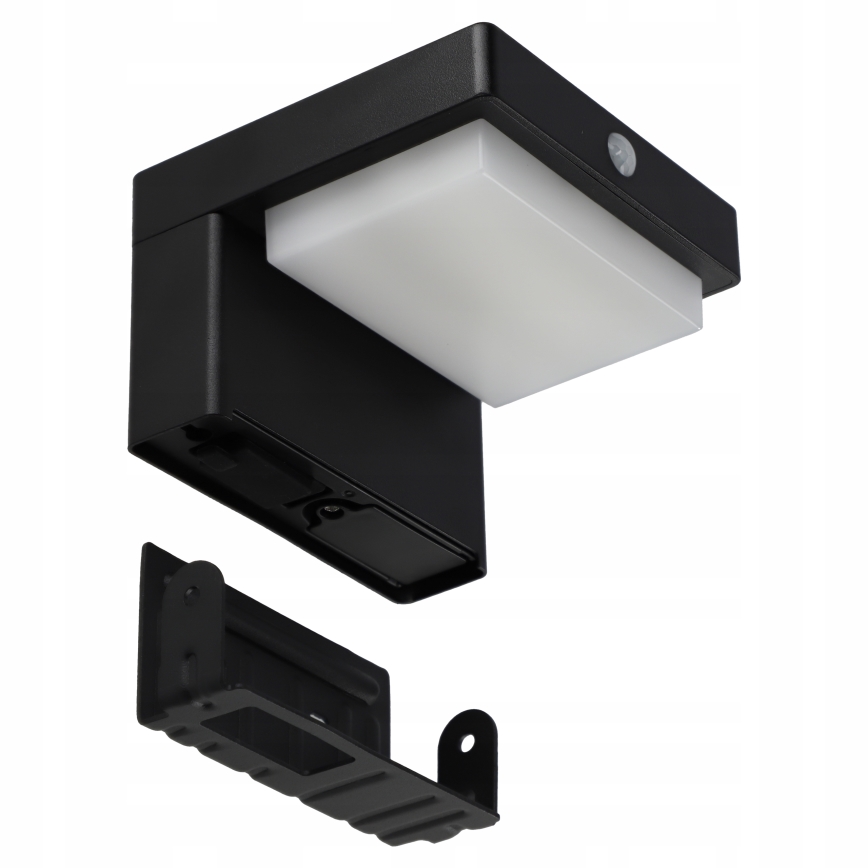 Ηλιακό επιτοίχιο φωτιστικό LED με αισθητήρα LED/5W/3,7V 2000 mAh IP44 μαύρο