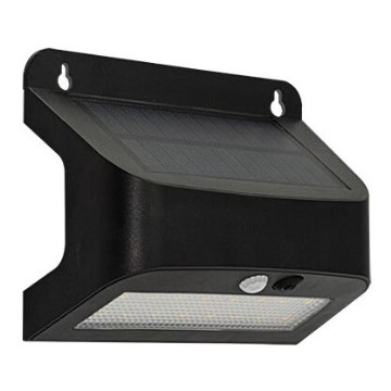 Ηλιακό επιτοίχιο φωτιστικό LED με αισθητήρα SOLTO LED/6W/3,7V 4000K IP54 2400 mAh μαύρο