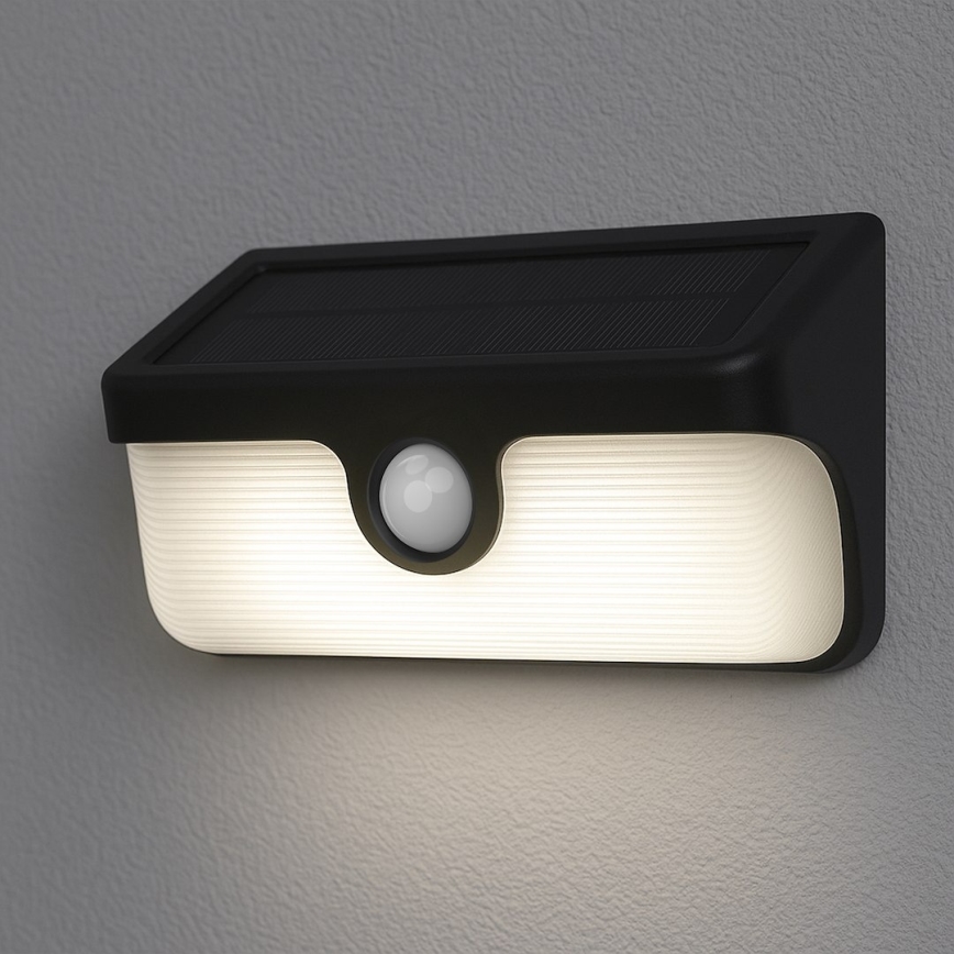 Ηλιακό επιτοίχιο φωτιστικό με αισθητήρα LINK LED/5W/3,7V 2000 mAh IP65 μαύρο