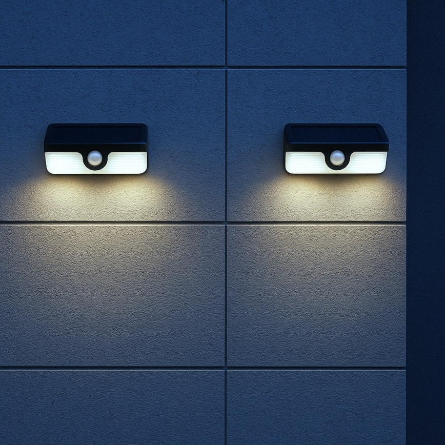 Ηλιακό επιτοίχιο φωτιστικό με αισθητήρα LINK LED/5W/3,7V 2000 mAh IP65 μαύρο