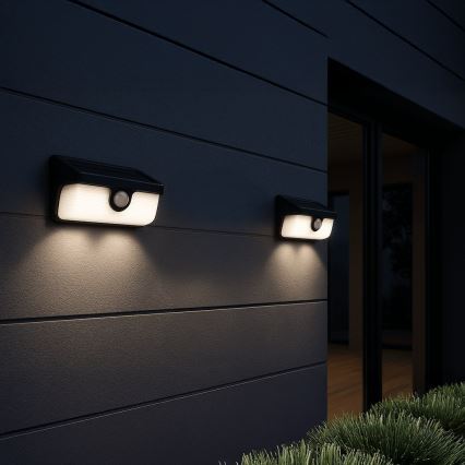 Ηλιακό επιτοίχιο φωτιστικό με αισθητήρα LINK LED/5W/3,7V 2000 mAh IP65 μαύρο