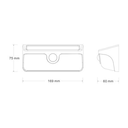 Ηλιακό επιτοίχιο φωτιστικό με αισθητήρα LINK LED/5W/3,7V 2000 mAh IP65 μαύρο