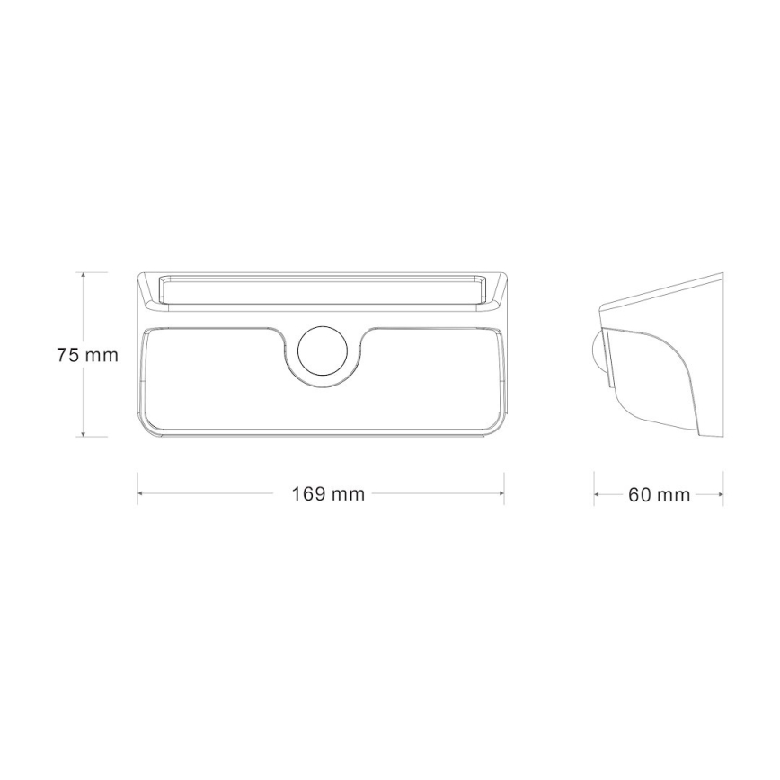 Ηλιακό επιτοίχιο φωτιστικό με αισθητήρα LINK LED/5W/3,7V 2000 mAh IP65 μαύρο
