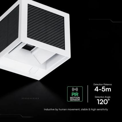 LED ηλιακό επιτοίχιο φωτιστικό με αισθητήρα LED/9W/3,7V 3000/4000/6000K IP65 2600 mAh λευκό