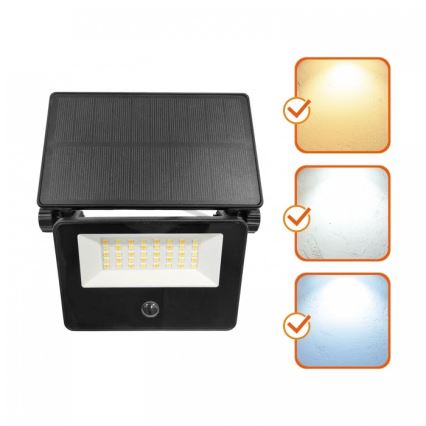 LED ηλιακός προβολέας με αισθητήρα NCS G2 LED/20W/3,7V 3000/4000/6500K IP54 2600 mAh