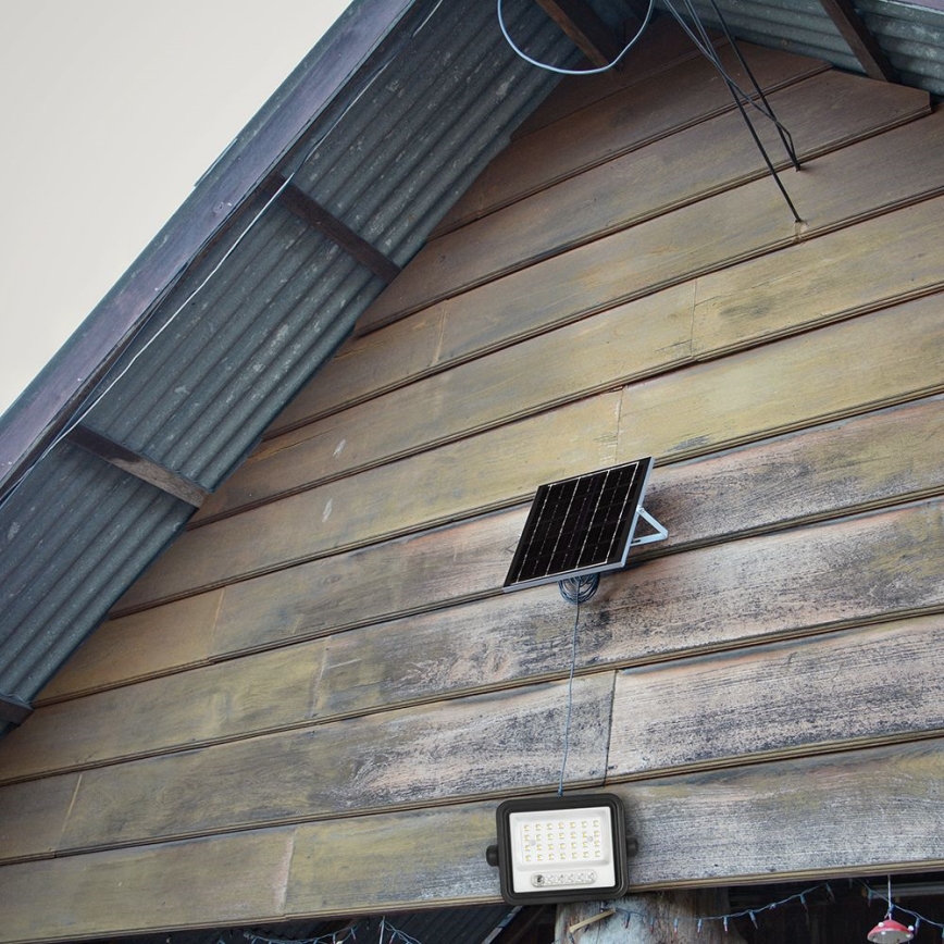 Ρυθμιζόμενος ηλιακός προβολέας LED/50W/3,2V 2000-8000K IP65 3800 mAh μαύρο + τηλεχειριστήριο