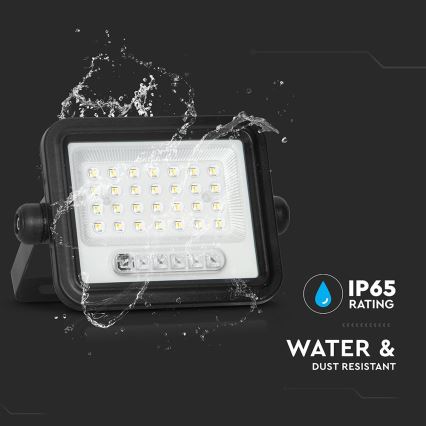 Ρυθμιζόμενος ηλιακός προβολέας LED/50W/3,2V 2000-8000K IP65 3800 mAh μαύρο + τηλεχειριστήριο