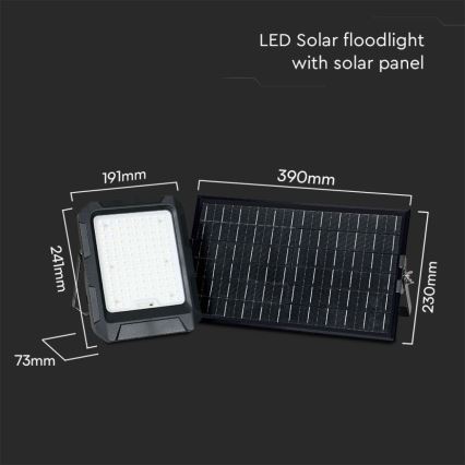 Ηλιακός LED προβολέας 15W/3,7V IP65 4000K 12000 mAh μαύρος + τηλεχειριστήριο
