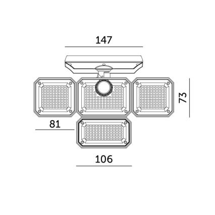 Ηλιακός προβολέας LED με αισθητήρα GLOW LED/2,5W/3,7V 6500K IP44 2400 mAh + τηλεχειριστήριο