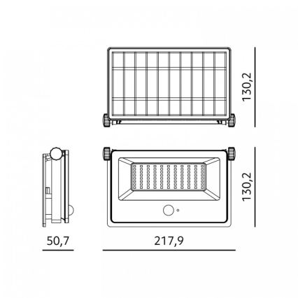 Ηλιακός προβολέας LED με αισθητήρα NCS G2 LED/30W/3,7V 3000/4000/6500K IP54 5200 mAh