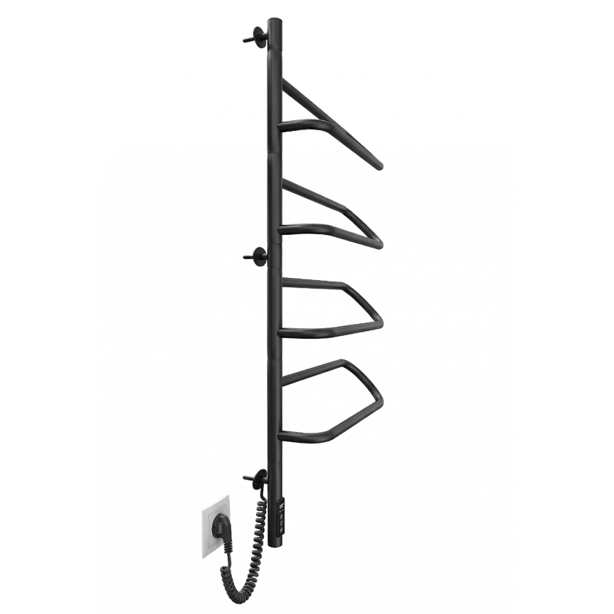 Ηλεκτρικός περιστρεφόμενος στεγνωτήρας πετσετών ELECTRA 120W/230V 102,5x47,5 cm ανοξείδωτος/μαύρος αριστερός