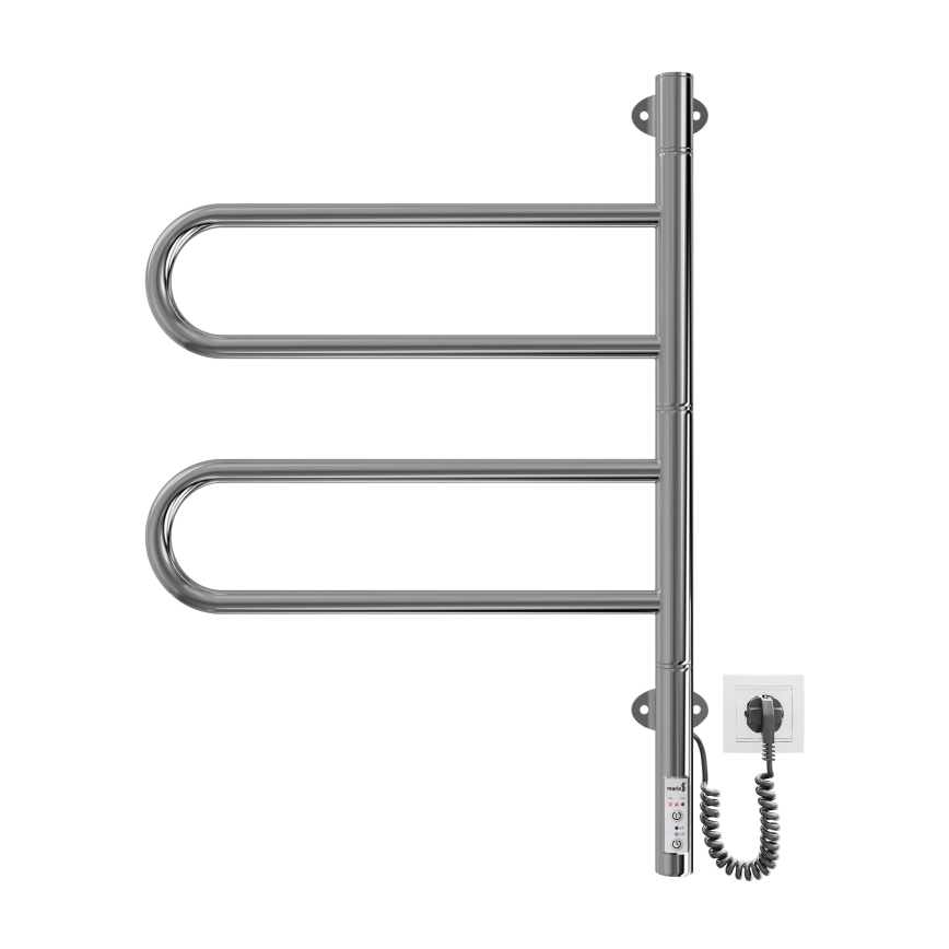 Ηλεκτρική περιστρεφόμενη κρεμάστρα για πετσέτες TRISTAR 75W/230V 62,5x44,5 cm IP44 ανοξείδωτο ατσάλι/γυαλισμένο χρώμιο