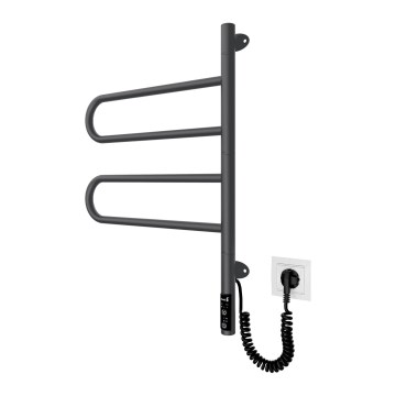 Ηλεκτρική περιστρεφόμενη κρεμάστρα πετσετών TRISTAR 75W/230V 62,5x44,5 cm IP44 ανοξείδωτο/μαύρο