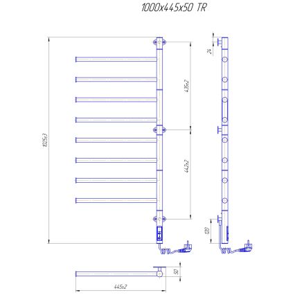 Ηλεκτρική περιστρεφόμενη πετσετοκρεμάστρα VEER 95W/230V 102,5x44,5 cm ανοξείδωτο/μαύρο