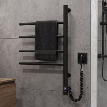 Ηλεκτρική περιστρεφόμενη κρεμάστρα πετσετών με θερμοστάτη ARABESQUE 60W 65x49 cm μαύρη