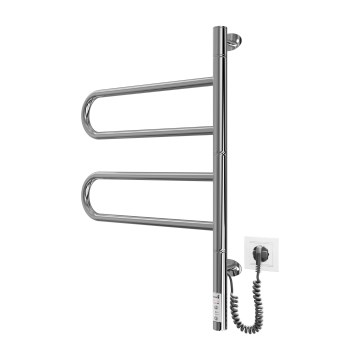 Ηλεκτρική περιστρεφόμενη κρεμάστρα για πετσέτες TRISTAR 75W/230V 62,5x44,5 cm IP44 ανοξείδωτο ατσάλι/γυαλισμένο χρώμιο